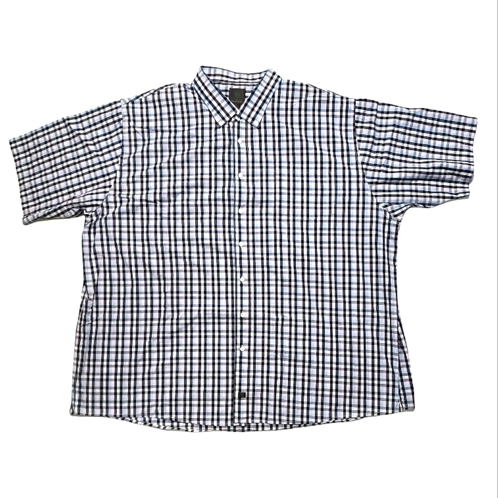 F/X Fusion Men's Short Sleeve  Checked Sports Shirt Multicolor Size 5XL EUC
